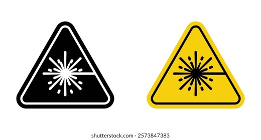 Laser warning icons in filled and 3 stroke weights