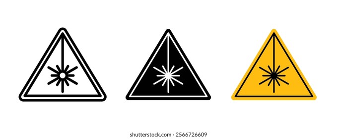 Laser warning icons vector collection pack.