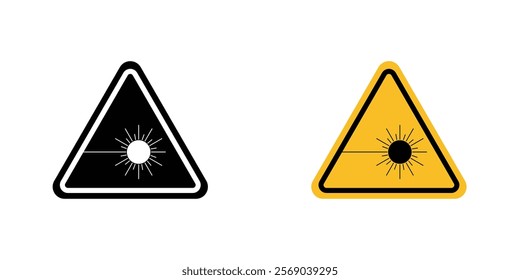 Laser warning icons vector graphic pack