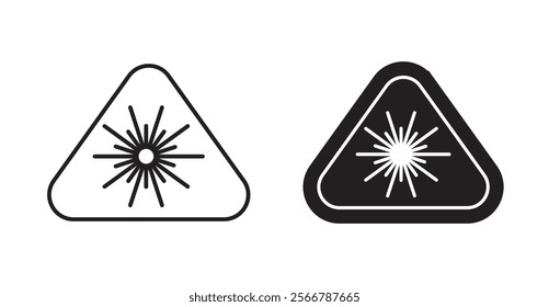 Laser warning vector line icon illustration