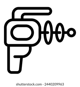 Umrissvektor des Laserwaffensymbols. Fiktion Spiel. Jagdblitzgerät