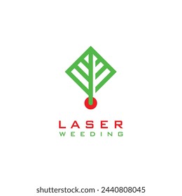 Laser weeding logo, geometric leaf logo