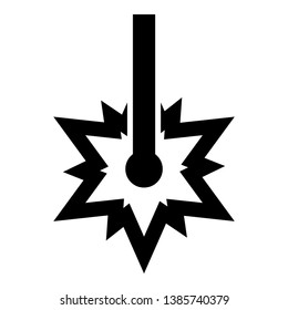 Laser working Laser line spark Welding symbol Engraving concept Laser engraving burst cut icon black color vector illustration flat style simple image