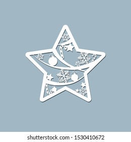 Lasercut Toy Star Christmas Theme Design Stock Vector (Royalty Free ...