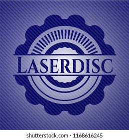 Laserdisc emblem with jean background