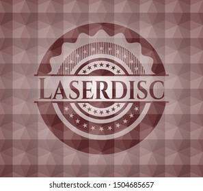 Laserdisc red geometric badge. Seamless.