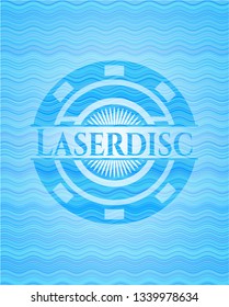 Laserdisc water wave representation emblem background.