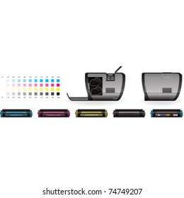 LaserJet Printer + CMYK Cartridges
