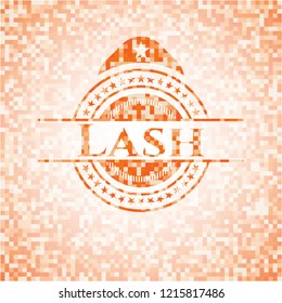 Lash abstract orange mosaic emblem