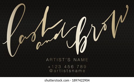 Lash and brow master luxury elegant business card template. 