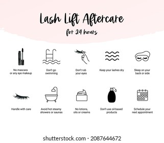 Lash Lift Aftercare Instruction, Beauty Treatment