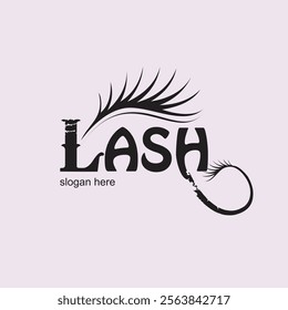 Lash logo desingn simple concept Premium Vector