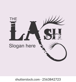 Lash logo desingn simple concept Premium Vector