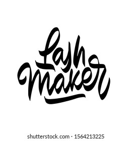 Lash maker lettering logo design. Vector hand drawn lettering. Calligraphy phrase for lash makers logo, cards, prints, beauty blogs.
