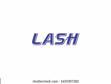Lash typography poster with calligraphy text, isolated on white background.