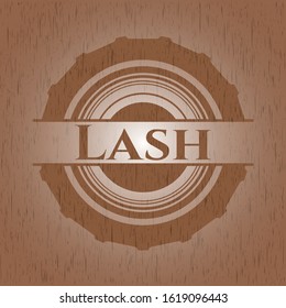 Lash wooden emblem. Retro. Vector Illustration.