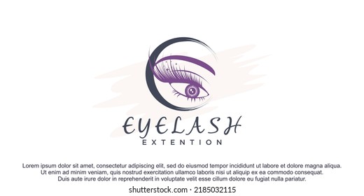 Lashes extention logo design concept for beauty business