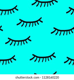 Lashes handdrawn seamless pattern