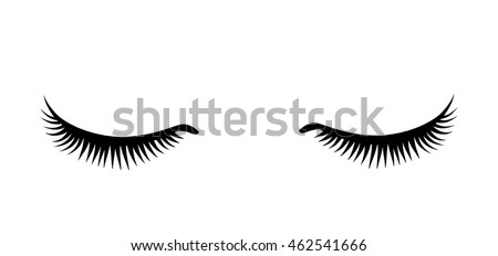 Lashes icon isolated on white background. False black eyelashes
