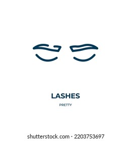 Lashes icon. Linear vector illustration from pretty collection. Outline lashes icon vector. Thin line symbol for use on web and mobile apps, logo, print media.