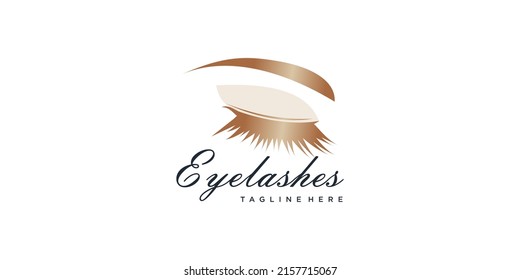 Lashes logo for beauty Premium Vector