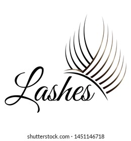 Lashes logo, sign, symbol for cosmetic salon, beauty shop, makeup artist, modern style