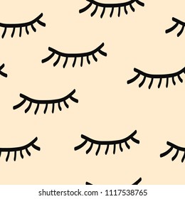 Lashes seamless pattern