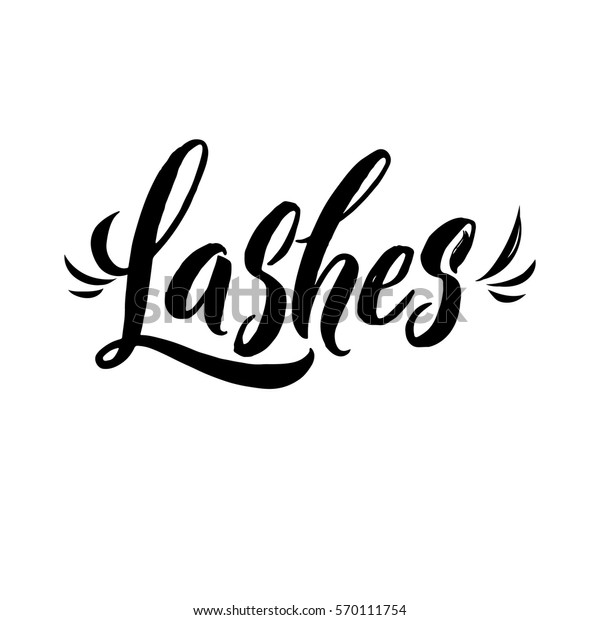 Lashes Typography Square Poster Vector Lettering Stock Vector (Royalty ...