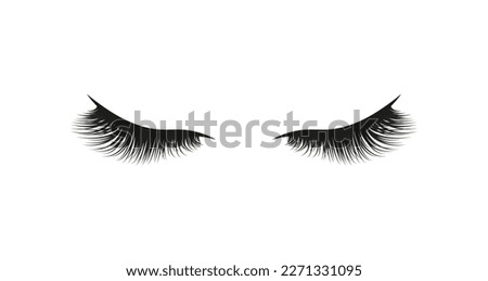 lashes vector Illustration. Clossed eyelashes graphic symbol logo for extension services emblem. black icon isolated on a white background. concept of makeup, beauty salons, lamination cards, designs.