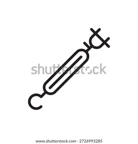 Lashing rod icon symbolizing cargo securing and maritime safety, representing container tie-rods, nautical freight stabilization, shipping tensioners, and seafaring vessel load securing hardware.