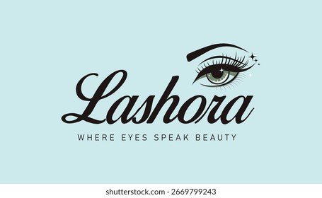 Lashora Beauty Brand Logo Vector