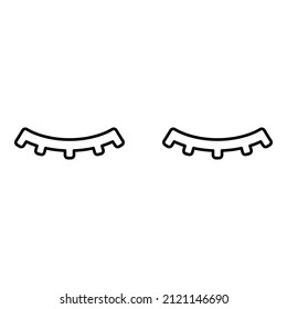 Lashs mascara make up concept silhouette contour outline line icon black color vector illustration image thin flat style