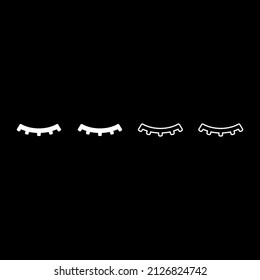 Lashs mascara make up concept silhouette set icon white color vector illustration image simple solid fill outline contour line thin flat style