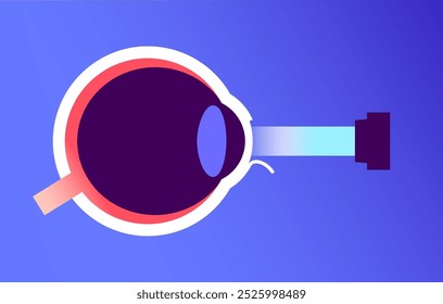Cirurgia do olho a laser LASIK. Correção de problemas de visão como miopia, hipermetropia e astigmatismo. Procedimento seguro indolor remodela a córnea, olho humano ilustração de vetor plano anatômico