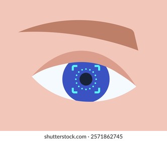 LASIK laser eye surgery. Correction of vision issues like nearsightedness, farsightedness, and astigmatism. Safe painless procedure reshapes the cornea, human eye anatomical flat vector illustration