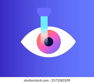 LASIK laser eye surgery. Correction of vision issues like nearsightedness, farsightedness, and astigmatism. Safe painless procedure reshapes the cornea, human eye anatomical flat vector illustration