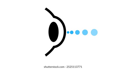 LASIK laser eye surgery icon. Correction of vision issues nearsightedness, farsightedness, and astigmatism. Safe painless procedure reshapes the cornea, human eye anatomical flat vector illustration