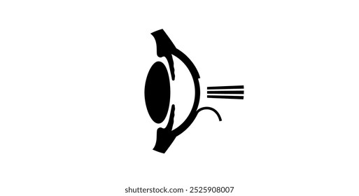 LASIK laser eye surgery icon. Correction of vision issues nearsightedness, farsightedness, and astigmatism. Safe painless procedure reshapes the cornea, human eye anatomical flat vector illustration