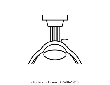 LASIK laser eye surgery icon. Correction of vision issues nearsightedness, farsightedness, and astigmatism. Safe painless procedure reshapes the cornea, human eye anatomical flat vector illustration
