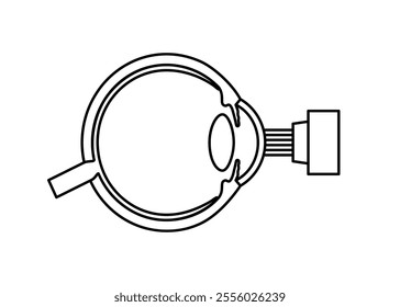LASIK laser eye surgery icon. Correction of vision issues nearsightedness, farsightedness, and astigmatism. Safe painless procedure reshapes the cornea, human eye anatomical flat vector illustration