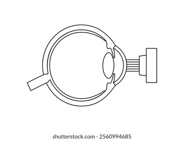 LASIK laser eye surgery icon. Correction of vision issues nearsightedness, farsightedness, and astigmatism. Safe painless procedure reshapes the cornea, human eye anatomical flat vector illustration