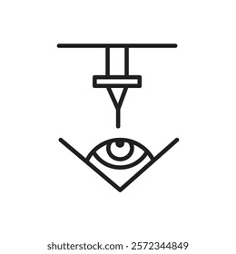 Lasik laser eye surgery icon Vector flat thin line illustration