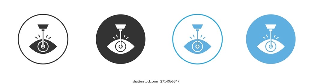 Icono de cirugía ocular con láser Lasik. Plantilla de diseño de iconos gráficos