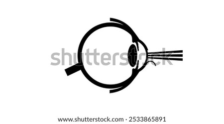 LASIK laser eye surgery icon. Correction of vision issues nearsightedness, farsightedness, and astigmatism. Safe painless procedure reshapes the cornea, human eye anatomical flat vector illustration