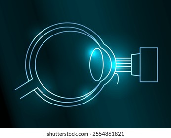 LASIK laser eye surgery poster. Correction of vision issues nearsightedness, farsightedness, astigmatism. Safe painless procedure, reshapes cornea, human eye anatomical vector medical illustration.