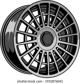 las-r wheel rim vector illustration