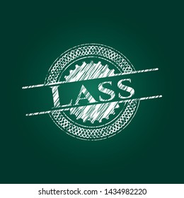 Lass  chalk emblem. Vector Illustration. Detailed.