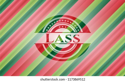 Lass  christmas emblem background.