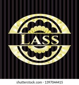 Lass  gold shiny emblem. Vector Illustration. Detailed.