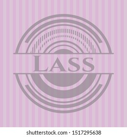 Lass  pink emblem. Retro. Vector Illustration. Detailed.